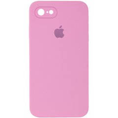 Уцінка Чохол Silicone Case Square Full Camera Protective (AA) для Apple iPhone 7 / 8 / SE (2020) Відкрита упаковка / Рожевий / Light pink