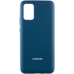 Чехол Silicone Cover Full Protective (AA) для Samsung Galaxy A02s Синий / Cosmos Blue