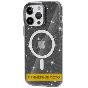 Чехол TPU Galaxy Sparkle (MagFit) для Apple iPhone 16 Pro Max (6.9") Black+Glitter