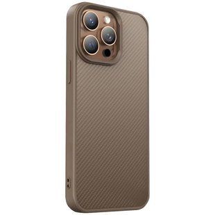 TPU чехол Carbon Protective with Magsafe для Apple iPhone 13 Pro Max (6.7") Coffee
