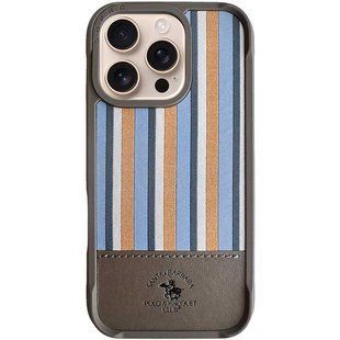 Кожаный чехол Polo Santa Barbara Isaac для Apple iPhone 16 Pro (6.3") Titanium grey