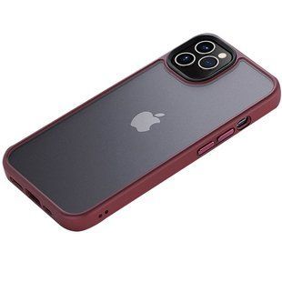 TPU+PC чехол Metal Buttons для Apple iPhone 12 Pro Max (6.7") Бордовый / Wine Red