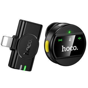 Петличный беспроводной микрофон Hoco L21 Charm Lightning Black