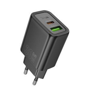 СЗУ Hoco N63 Gentle PD30W+QC3.0 (1USB-A/1C) Black