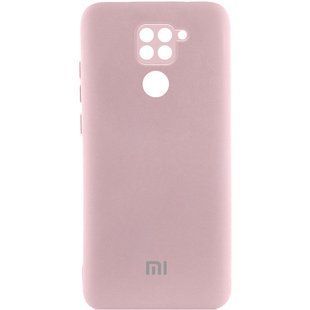 Чехол Silicone Cover Lakshmi Full Camera (AAA) with Logo для Xiaomi Redmi Note 9 / Redmi 10X Розовый / Pink Sand