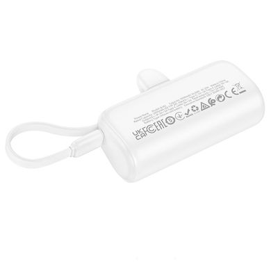 Портативное зарядное устройство Power Bank BOROFONE BJ41 Pocket with cable 5000 mAh White