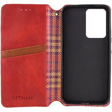 Кожаный чехол-книжка GETMAN Cubic (PU) для Xiaomi 14T Красный