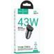 АЗП Hoco NZ16A Rigorous 43W (1USB-A/1C) Metal grey фото 2