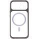 Чехол TPU+PC GETMAN Moon Clear with MagSafe для Apple iPhone 15 (6.1") Grey фото 3
