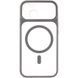 Чехол TPU+PC GETMAN Moon Clear with MagSafe для Apple iPhone 15 (6.1") Grey фото 2
