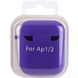 Силиконовый футляр с микрофиброй для наушников Airpods 1/2 Фиолетовый / Ultra Violet фото 6