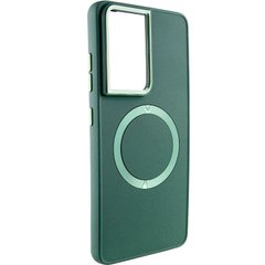 TPU чехол Bonbon Metal Style with MagSafe для Samsung Galaxy S22 Ultra Зеленый / Army Green