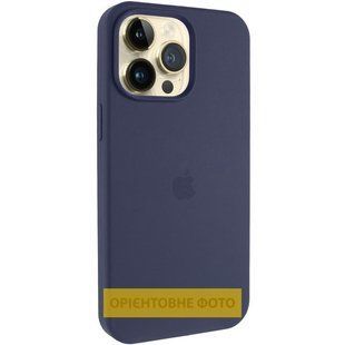 Чехол Silicone Case (AA) Logo with MagSafe для Apple iPhone 17 (6.3") Темно-синий / Midnight blue