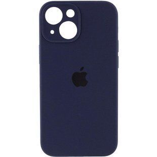 Чехол Silicone Case Full Camera Protective (AA) для Apple iPhone 13 (6.1") Темно-синий / Midnight blue