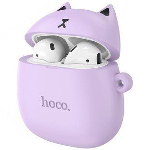 Беспроводные TWS наушники Hoco EW45 Cat Case Lilac Cat