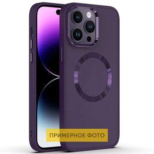 TPU чехол Bonbon Metal Style with MagSafe для Apple iPhone 16 Pro (6.3") Фиолетовый / Dark Purple