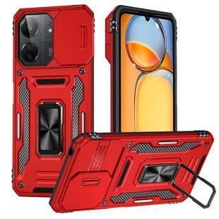 Ударопрочный чехол Camshield Army Ring для Xiaomi Redmi 13C / Poco C65 Красный / Red