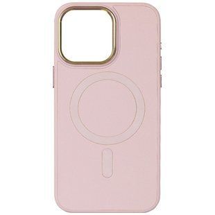 Кожаный чехол Bonbon Leather Metal Style with Magnetic Fit для Apple iPhone 15 (6.1") Розовый / Light pink