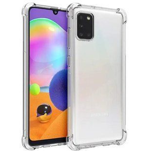 TPU чехол GETMAN Ease logo усиленные углы Full Camera для Samsung Galaxy A31 Бесцветный (прозрачный)