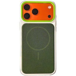 Чехол TPU TechWoven Hybrid with MagSafe для Apple iPhone 16 Pro (6.3") White / Green