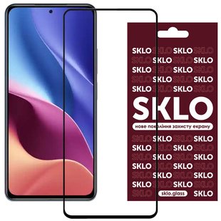 Защитное стекло SKLO 3D (full glue) для Xiaomi Redmi 10 / Note 10 5G / Poco M3 Pro Черный