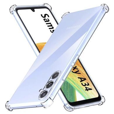 TPU чохол GETMAN Ease logo посилені кути Full Camera для Samsung Galaxy A34 5G Безбарвний (прозорий)