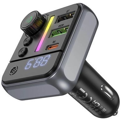 АЗП FM модулятор Borofone BC50 Ascenso PD20W+QC3.0 total 38W (2USB-A/1C) Black