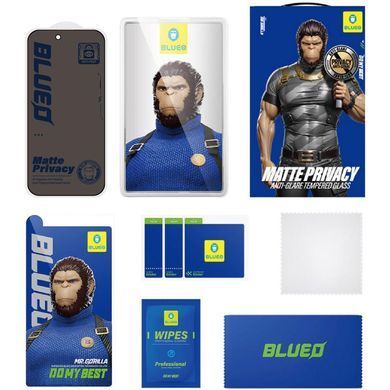 Захисне 2.5D скло Blueo Full Cover Anti-Peep Matte для Apple iPhone 17 / 17 Pro (6.3") Чорний