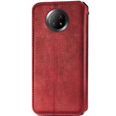 Кожаный чехол-книжка GETMAN Cubic (PU) для Xiaomi Redmi Note 9 5G / Note 9T Красный