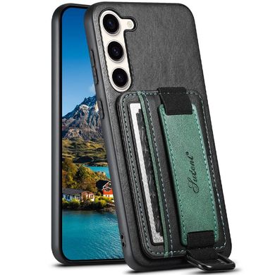 Шкіряний чохол Wallet case and straps для Samsung Galaxy S24+ Чорний / Black
