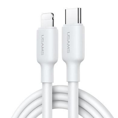 СЗУ Usams US-CC186 PD30W (1USB-C) + кабель Type-C to Lightning White