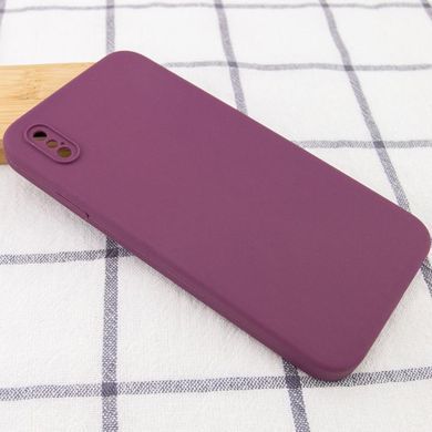Чехол Silk Square Full Camera Protective (AA) NO LOGO для Apple iPhone X / XS (5.8") Бордовый / Maroon
