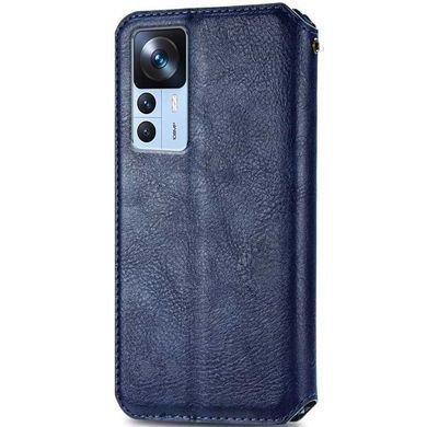 Кожаный чехол книжка GETMAN Cubic (PU) для Xiaomi 12T / 12T Pro Синий