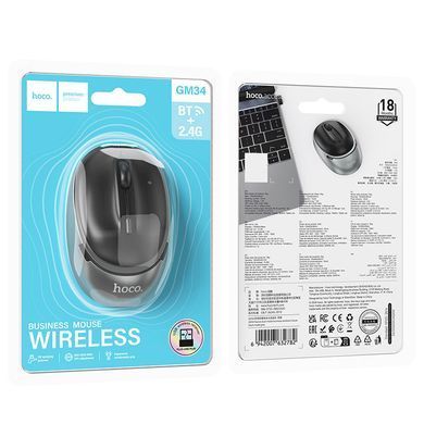 Мышь беспроводная Hoco GM34 Nuevo Bluetooth + 2.4G Black metal gray