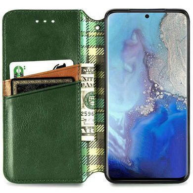 Кожаный чехол-книжка GETMAN Cubic (PU) для Xiaomi Redmi Note 10 Pro / 10 Pro Max Зеленый