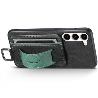 Кожаный чехол Wallet case and straps для Samsung Galaxy S24+ Черный / Black