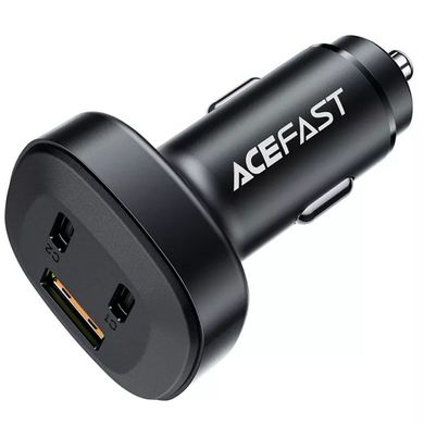 АЗУ Acefast B3 66W(USB-C+USB-C+USB-A) three-port metal car charger Black