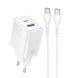 СЗУ Hoco CS112A Lounge PD30W+QC3.0 (1USB-A/1C) + кабель Type-C to Type-C White