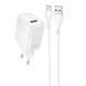 МЗП Hoco CS111A Lounge QC3.0 22.5W (1USB-A) + кабель USB to Type-C White