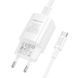 СЗУ Borofone BA103A Pudding PD20W (1USB-C) + кабель Type-C to Type-C White фото 4