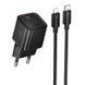 СЗУ Hoco N66 Ingenious PD35W (1USB-C) + кабель Type-C to Lightning Black фото 1