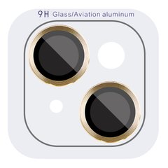 Защитное стекло Metal Classic на камеру (в упак.) для Apple iPhone 15 (6.1") / 15 Plus (6.7") Золотой / Gold