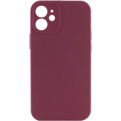 Чехол Silicone Case Full Camera Protective (AA) NO LOGO для Apple iPhone 12 (6.1") Бордовый / Plum