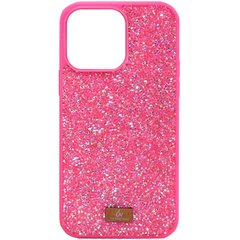 TPU чохол Bling World Rock Diamond для Apple iPhone 15 (6.1") Яскраво-рожевий