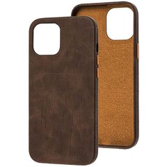 Шкіряний чохол Croco Leather для Apple iPhone 13 mini (5.4") Brown