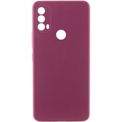 Чехол Silicone Cover Lakshmi Full Camera (AAA) для Motorola Moto E40 Бордовый / Plum