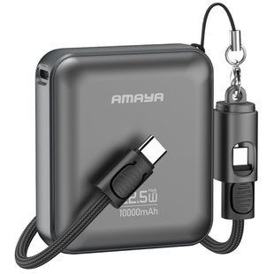 Портативное ЗУ Power Bank Amaya F137C PD22.5W with cable 10000 mAh Grey