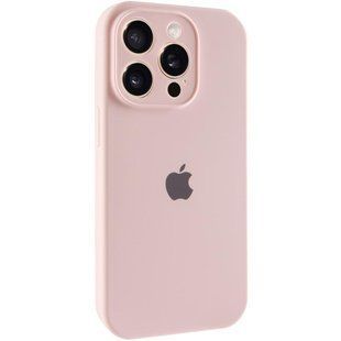 Чехол Silicone Case Full Camera Protective (AA) для Apple iPhone 14 Pro Max (6.7") Розовый / Chalk Pink