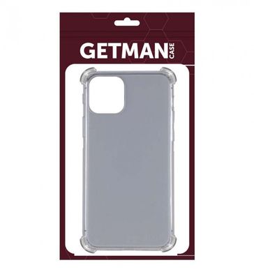 TPU чехол GETMAN Ease logo усиленные углы для Apple iPhone 11 Pro Max (6.5") Серый (прозрачный)