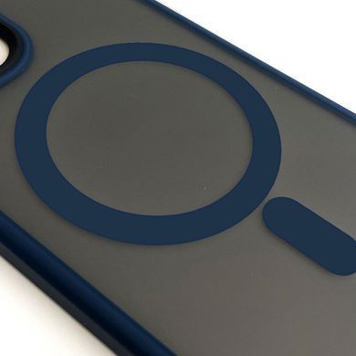 TPU+PC чехол Metal Buttons with MagSafe для Apple iPhone 15 (6.1") Синий